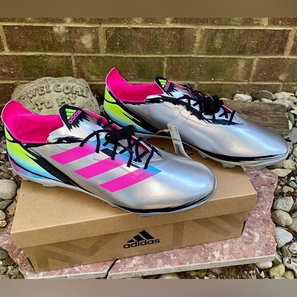 Adidas GAMEMODE Men's Soccer FIRM GROUND Cleats GY7535 Silver Metallic New Sz 13 - Picture 9 of 12